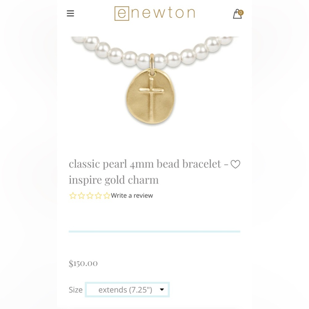 Enewton Extends pearl and large sized 14k gold filled "Inspire" charm bracelet - Picture 3 of 3